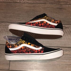 Vans Sneakers - Black and Orange Pattern